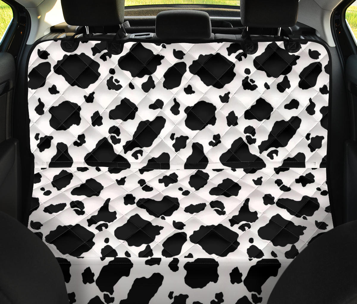 Cow Print Car Back Seat Pet Cover