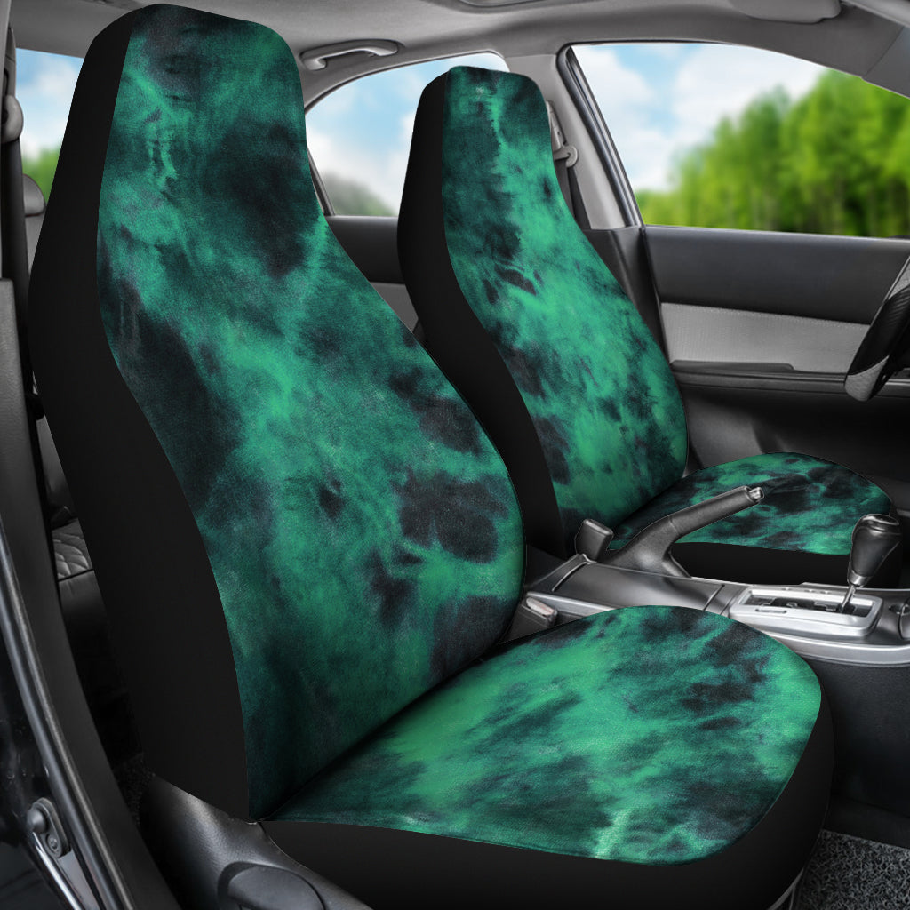 Green Tie Dye Grunge Car Seat Covers