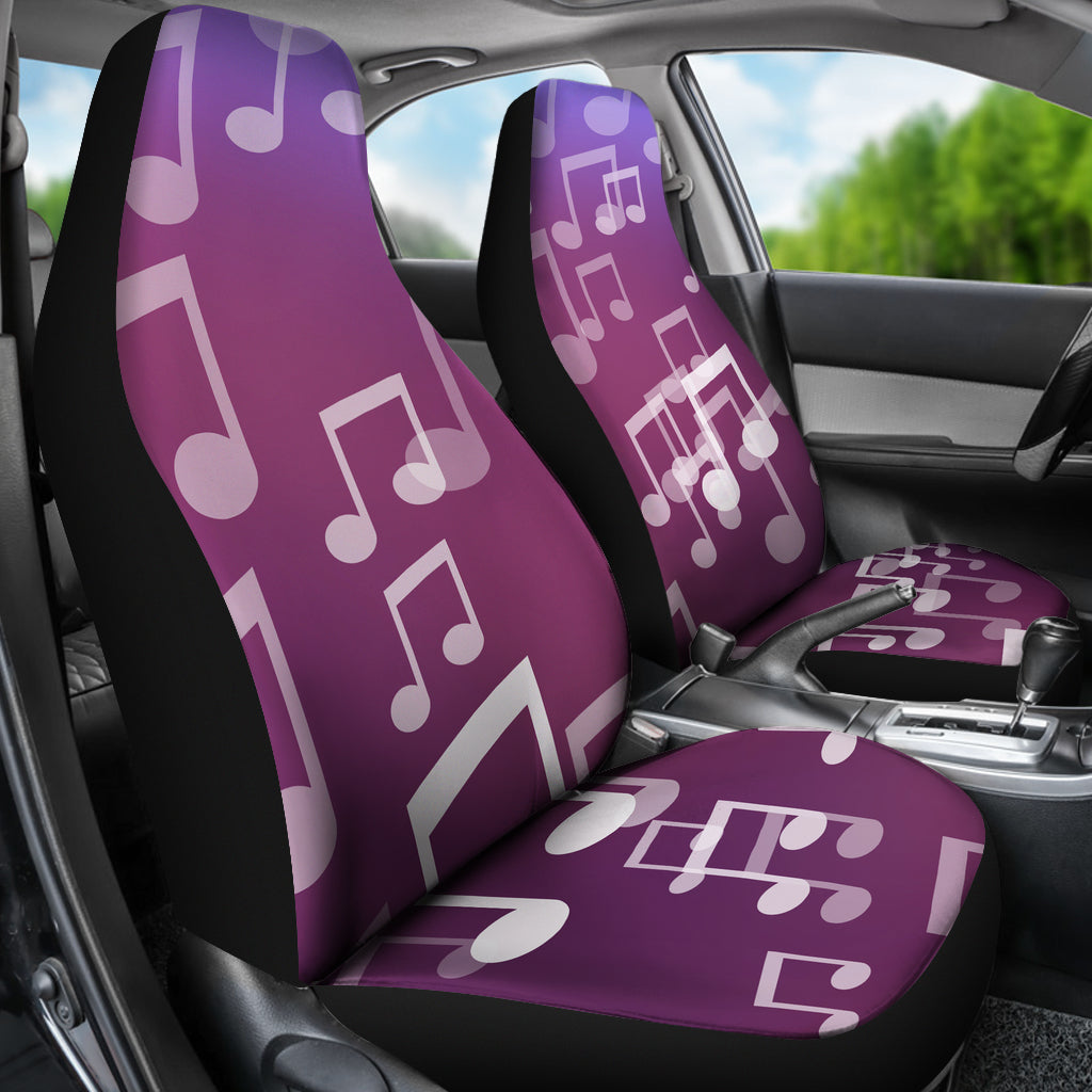 Purple Musical Notes Car Seat Covers