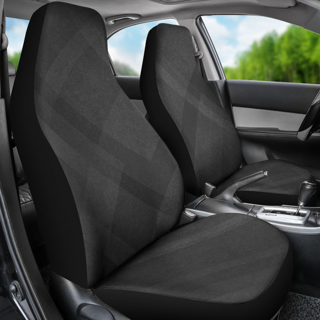 Dark Grey Diagonal Abstract Car Seat Covers