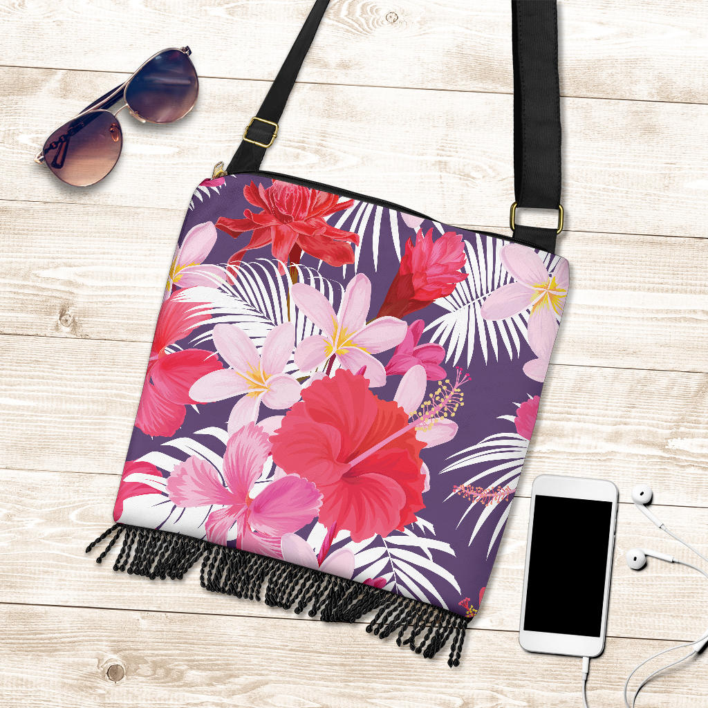 Pink Flowers Crossbody Bag