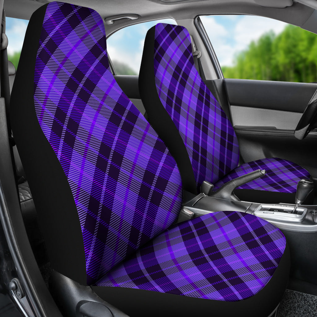 Purple Plaid Car Seat Covers