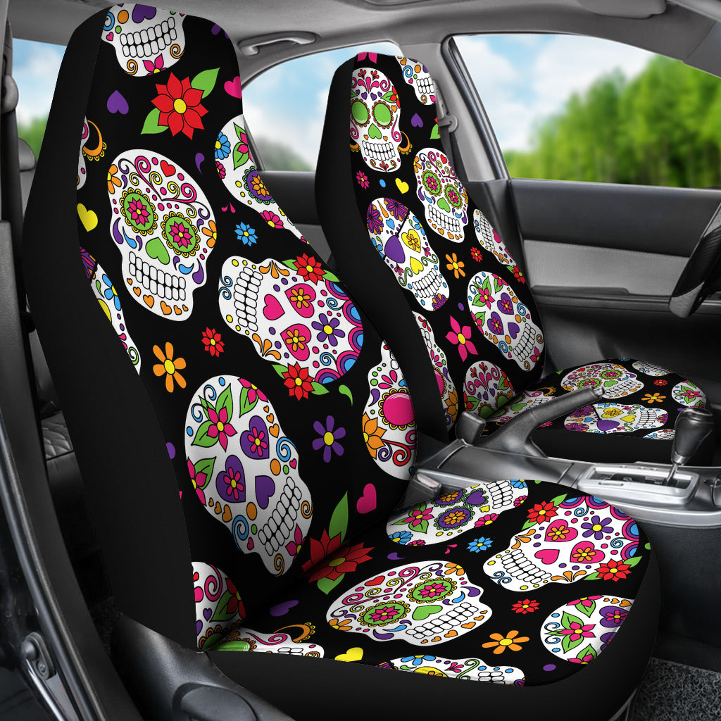 Colorful Sugar Skulls Car Seat Covers