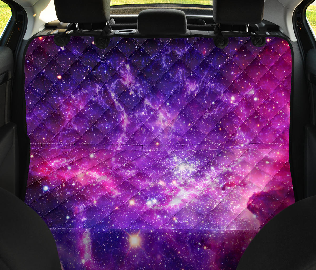 Purple galaxy Car Backseat Pet Cover