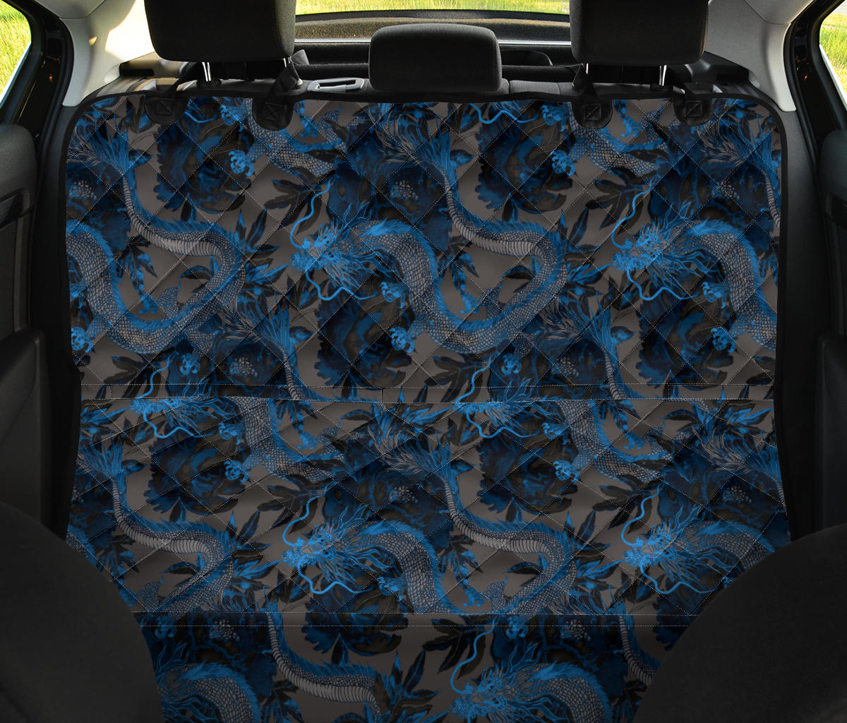 Blue Dragon Car Back Seat Pet Cover