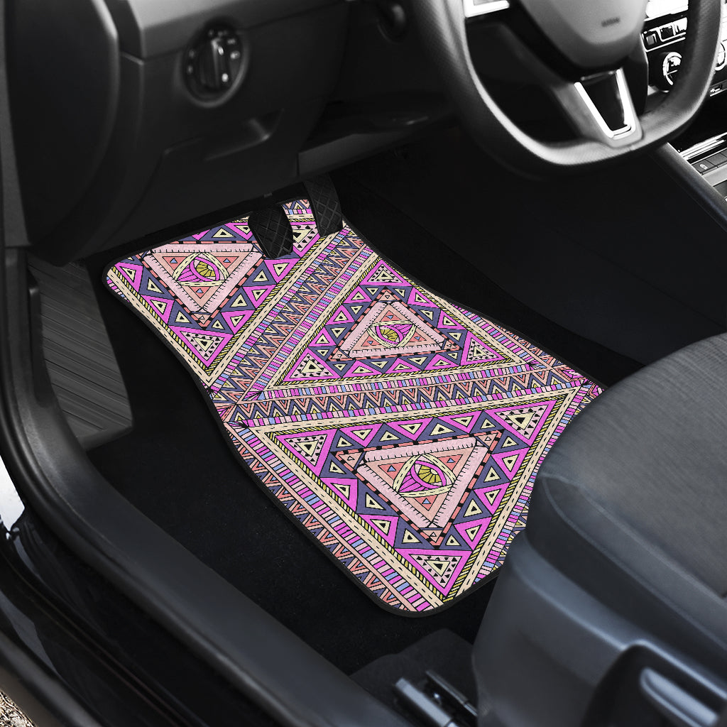 Pink Persian Triangles Pattern Car Floor Mats