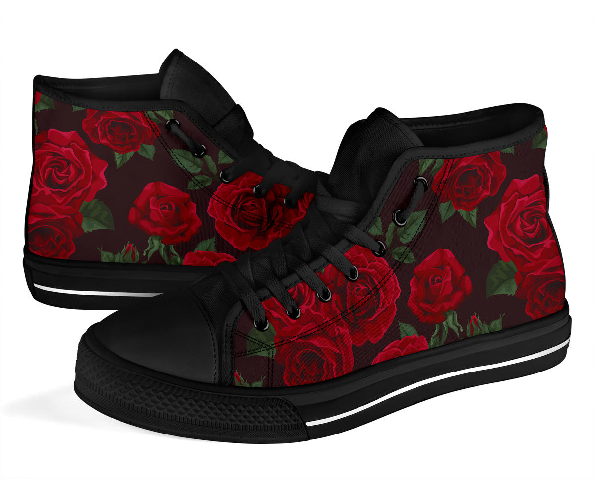 Red Roses High Top Shoes