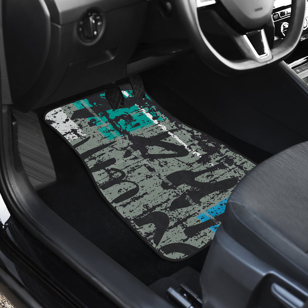 Grey Blue Abstract Car Floor Mats