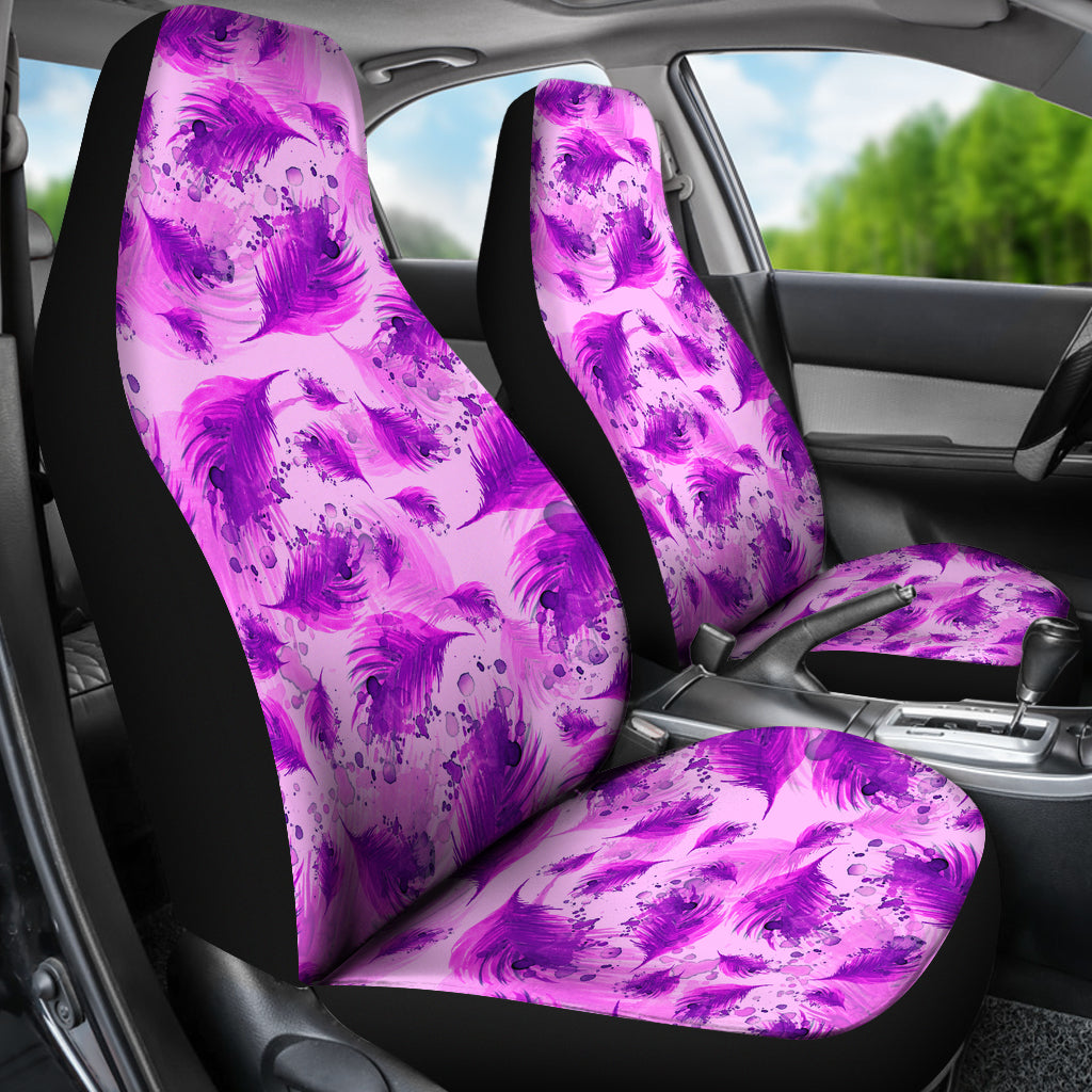 Purple Feathers Car Seat Covers