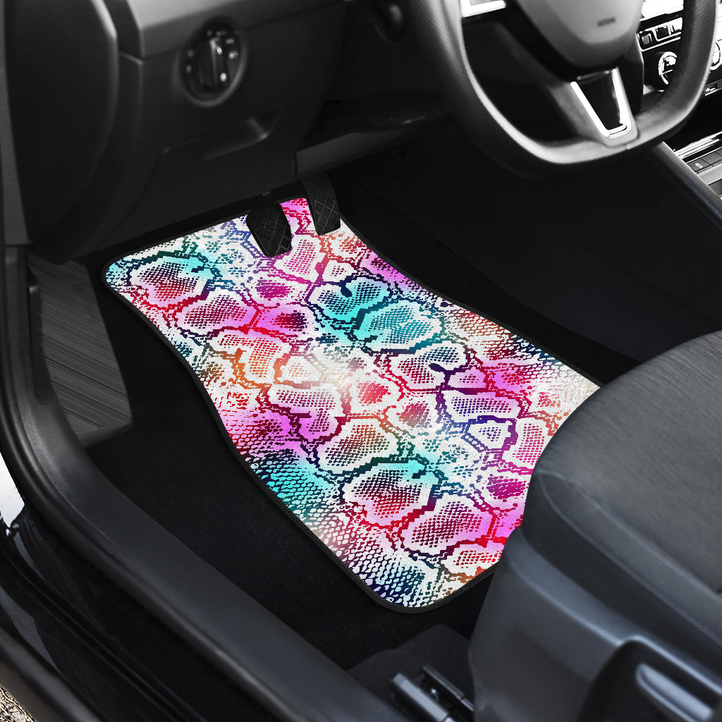 Colorful Snake Skin Print Car Floor Mats