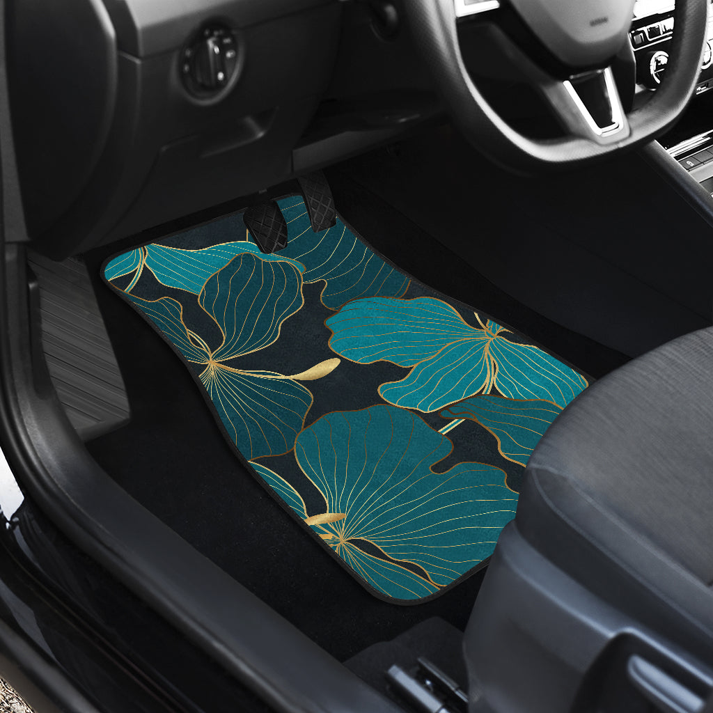 Green Flowers Car Floor Mats
