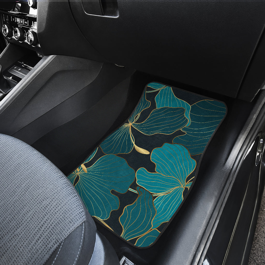 Green Flowers Car Floor Mats