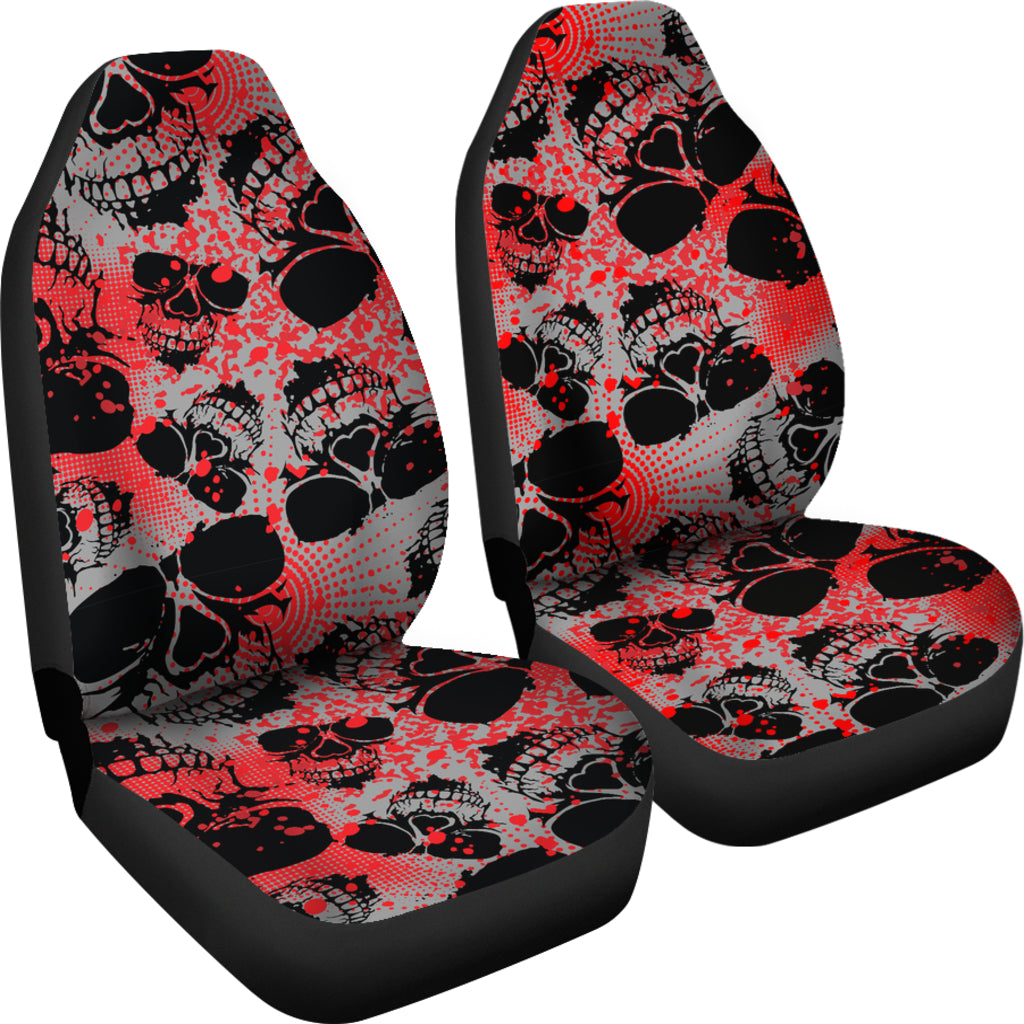 Red Skulls Car Seat Covers