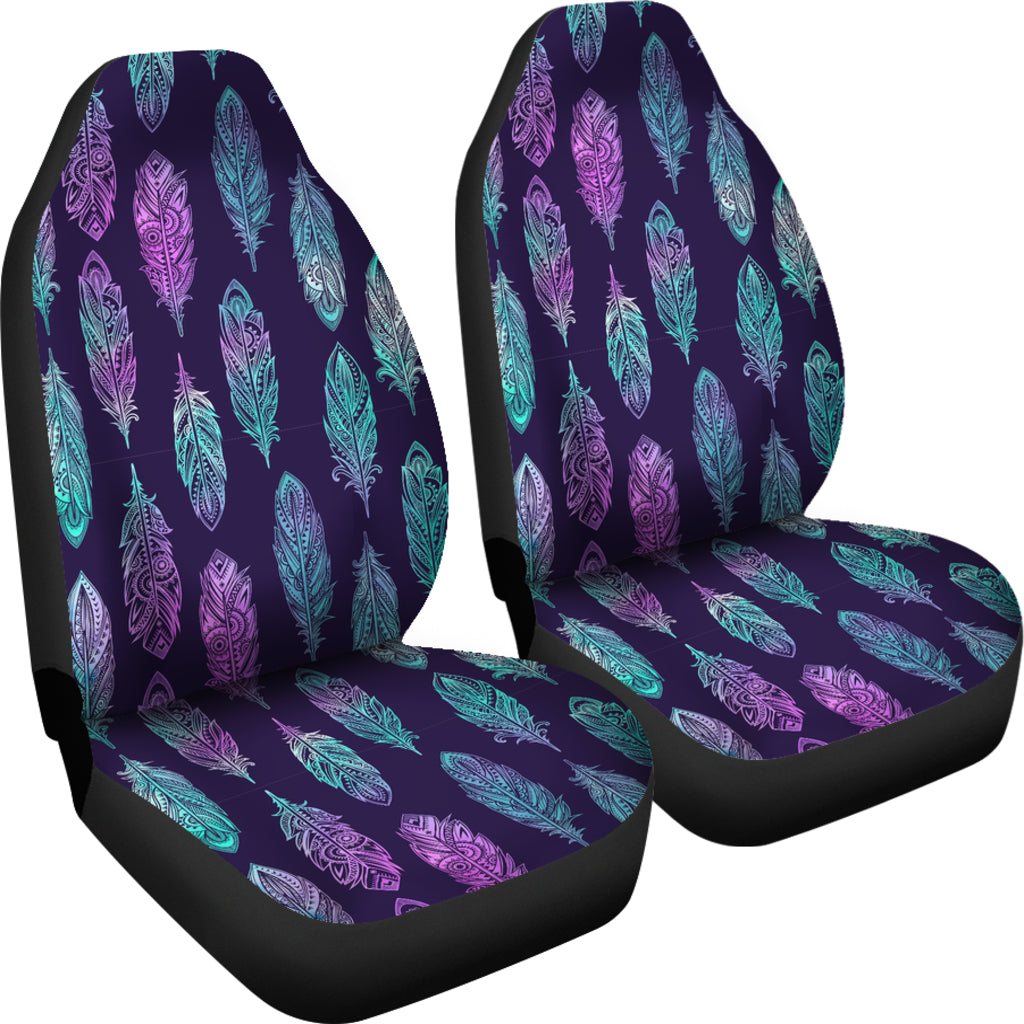 Pink & Purple Feathers Car Seat Covers