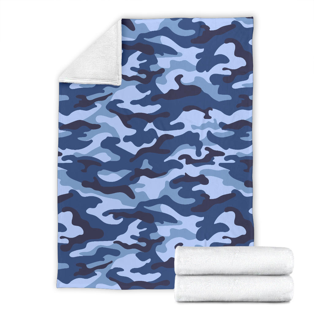 Blue Camouflage Blanket