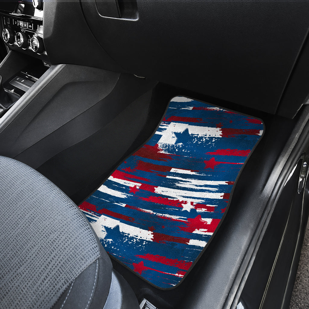 Abstract Red White & Blue Car Floor Mats