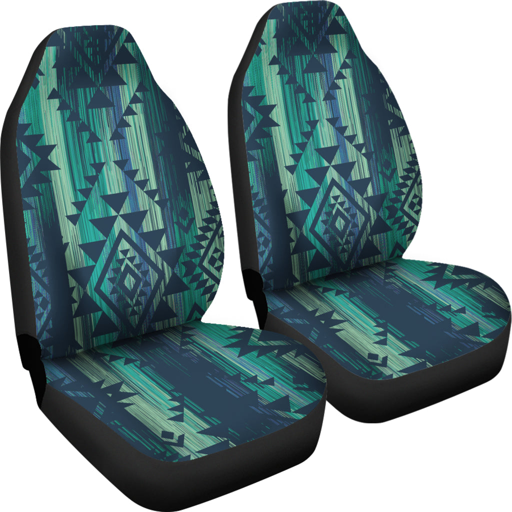 Green Boho Aztec Streaks Car Seat Covers