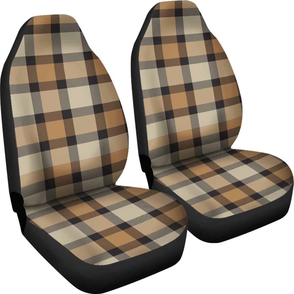 Brown Plaid Car Seat Covers