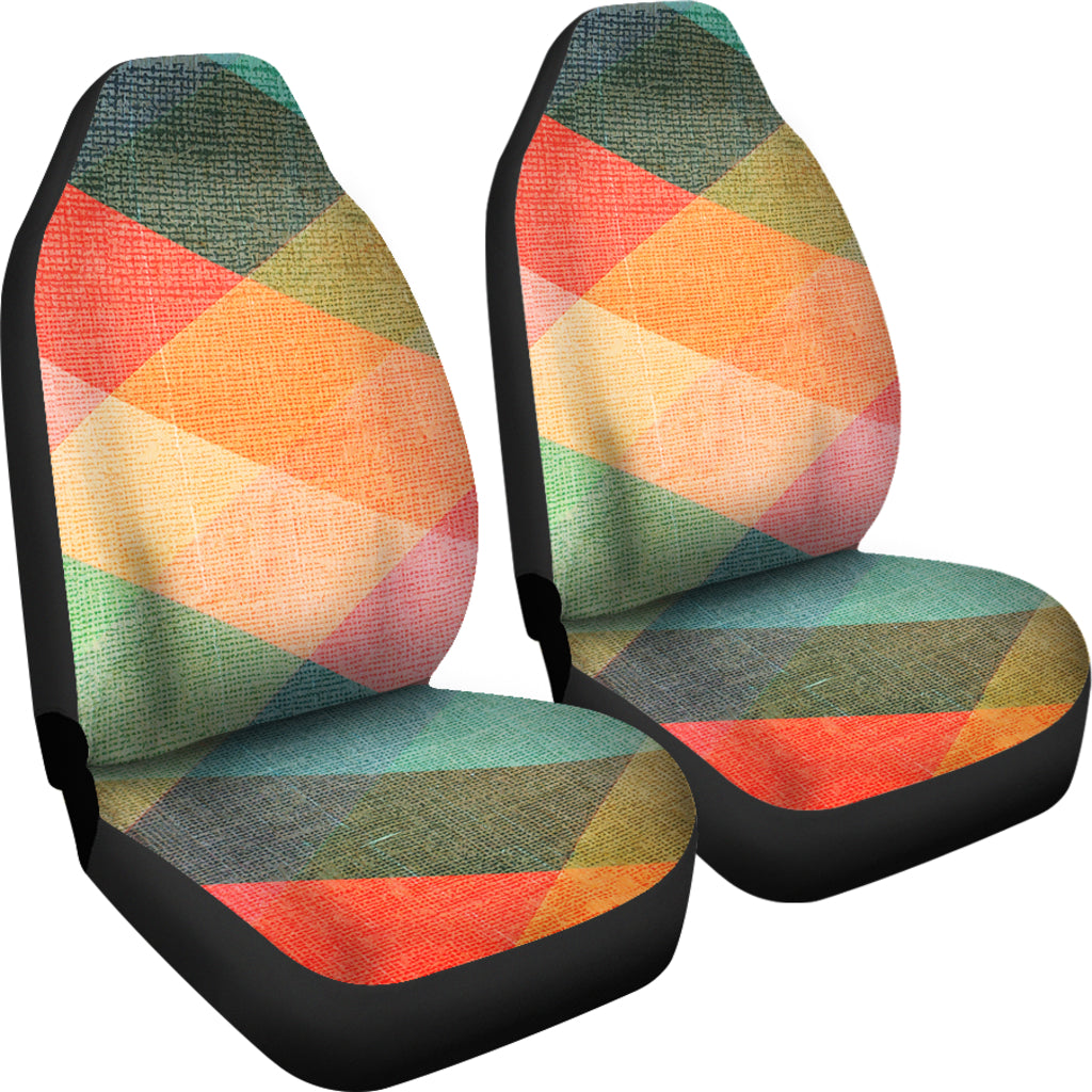 Pastel Diamond Plaid Car Seat Covers