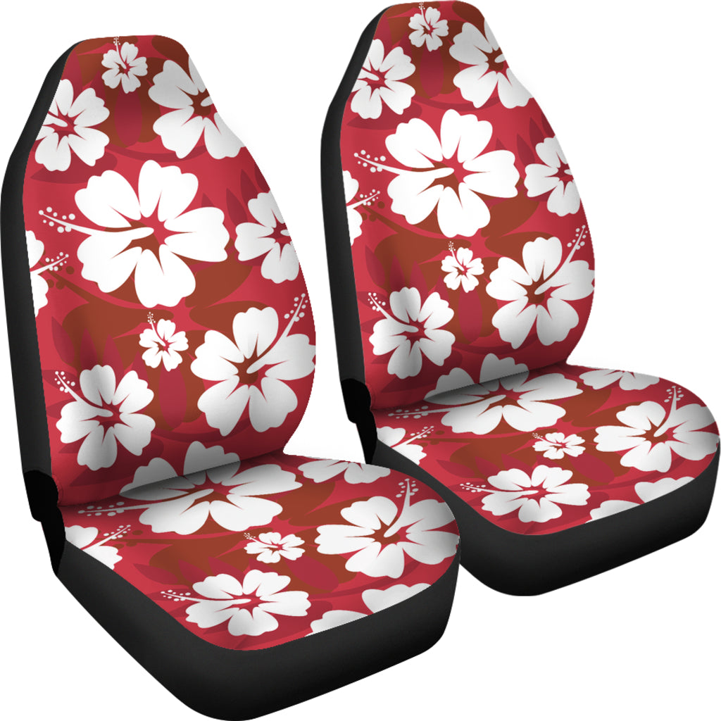 Red Aloha Flowers Car Seat Covers