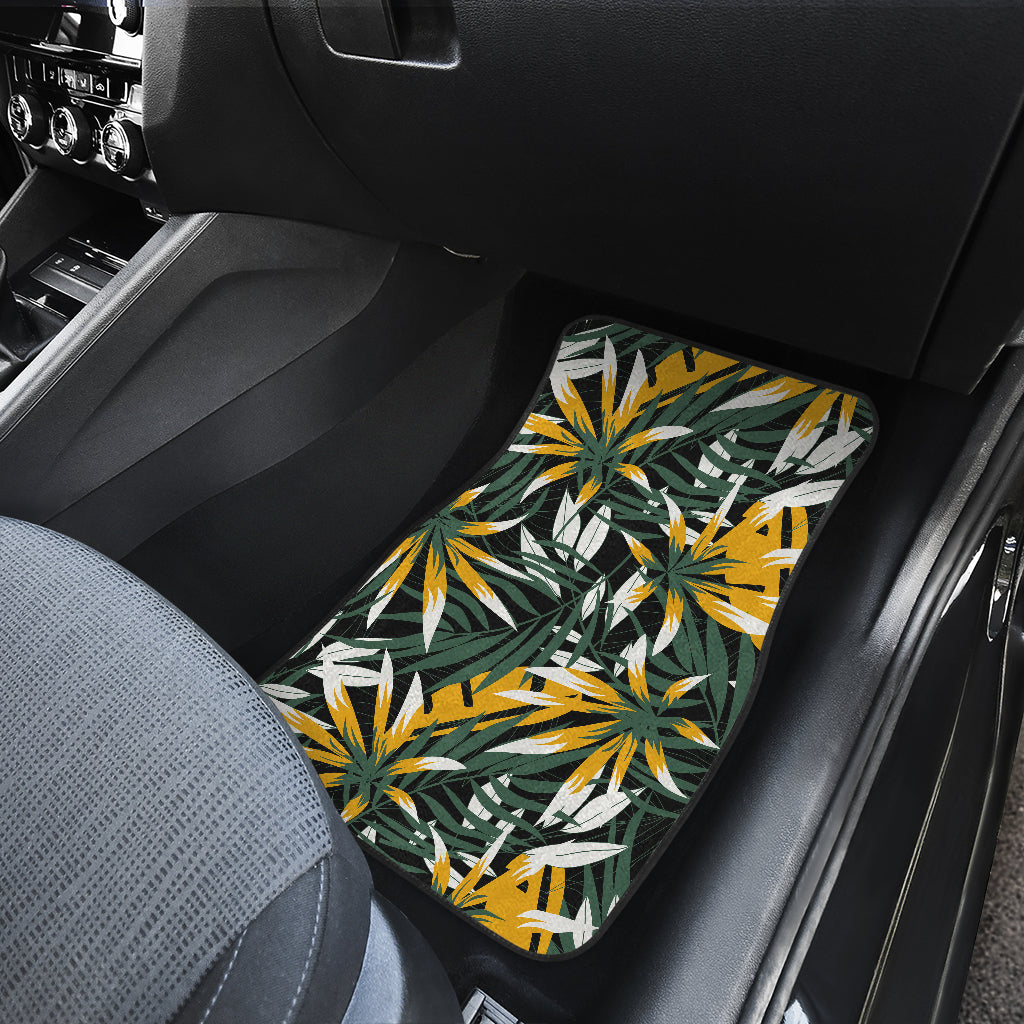 Green Yellow Leaves Car Floor Mats