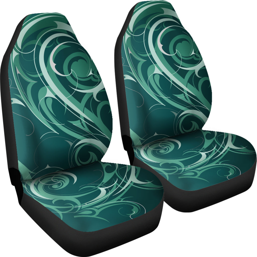 Green Tribal Swirls Car Seat Covers