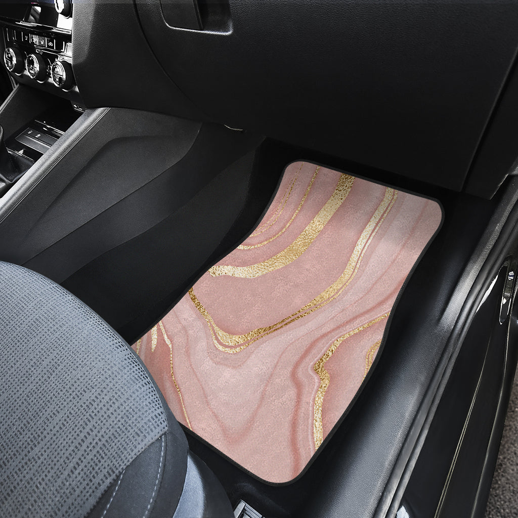 Cream Marble Print Car Floor Mats