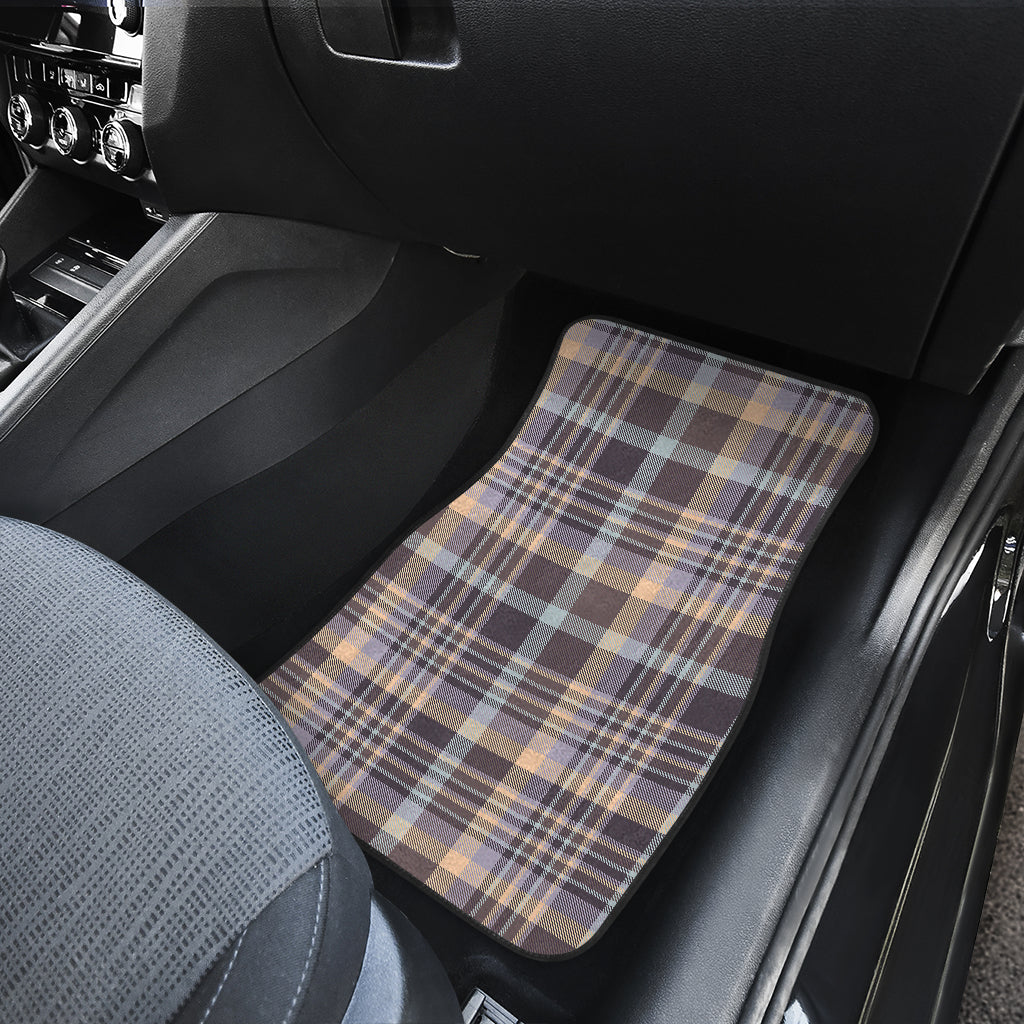 Beige Plaid Car Floor Mats
