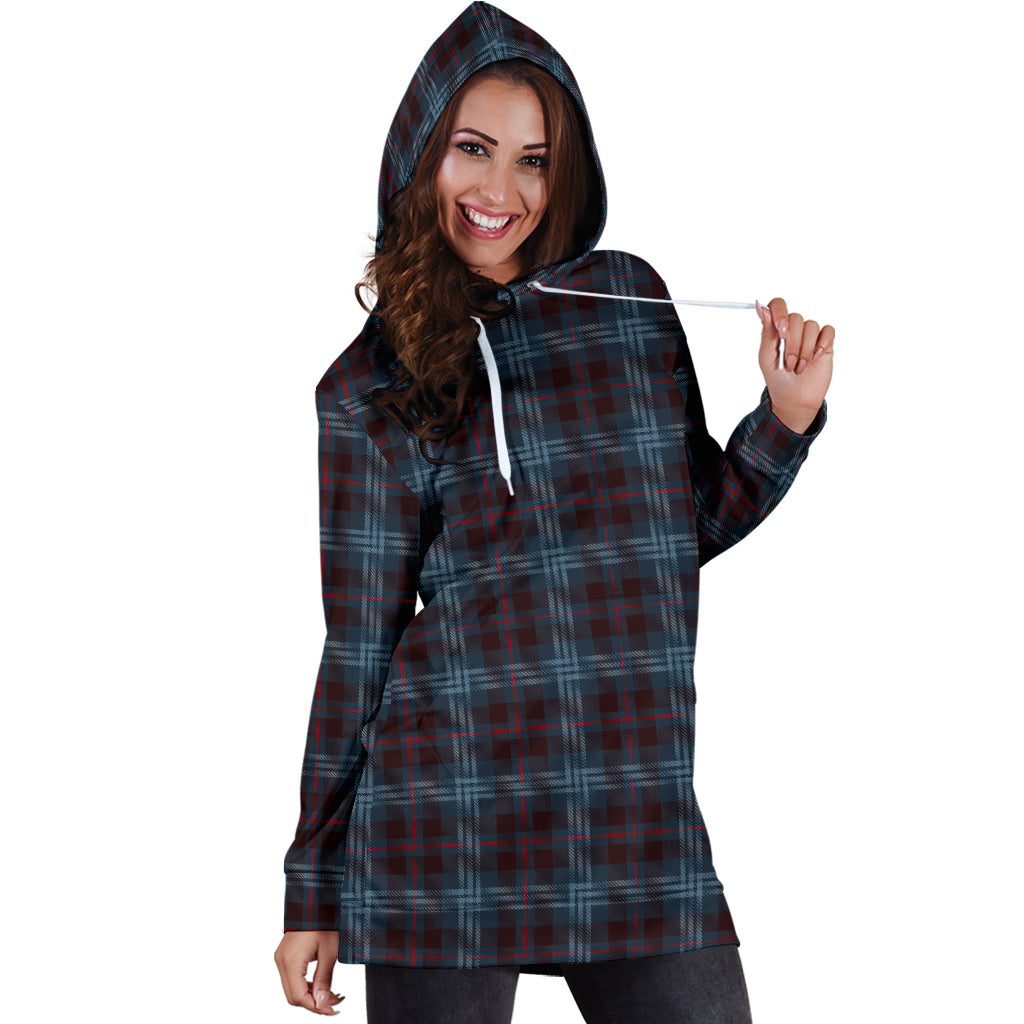 Blue Plaid Womens Hoodie Dress