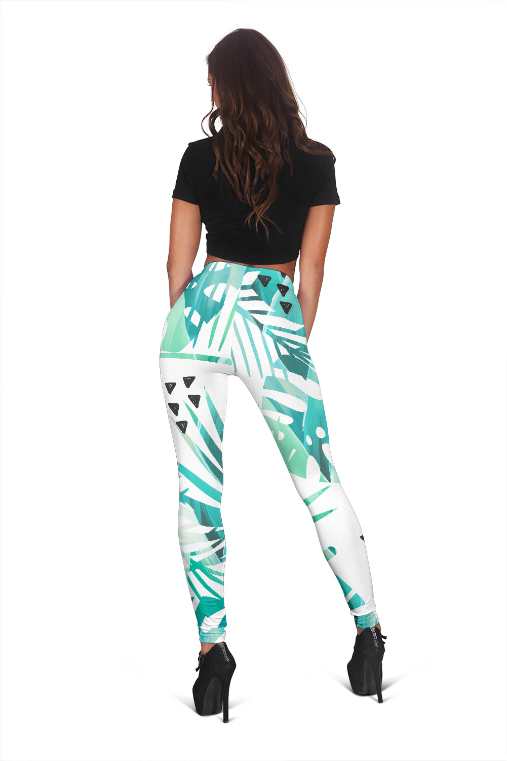 Teal Leaves Leggings