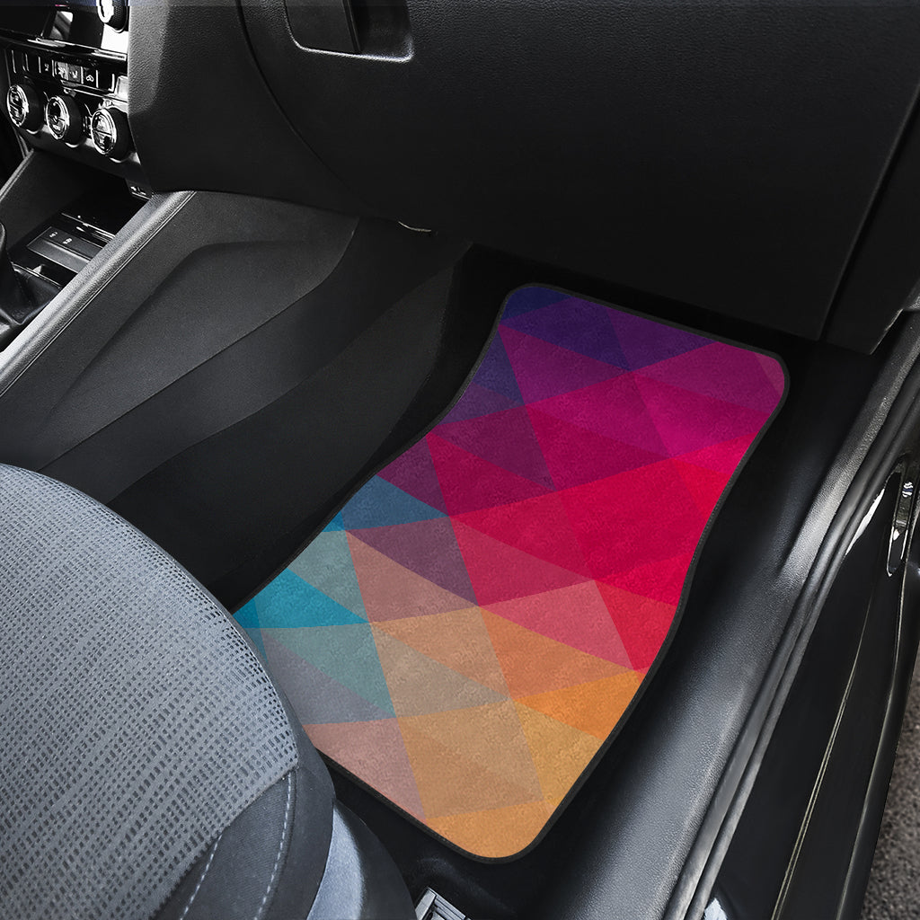 Colorful Abstract Triangles Car Floor Mats