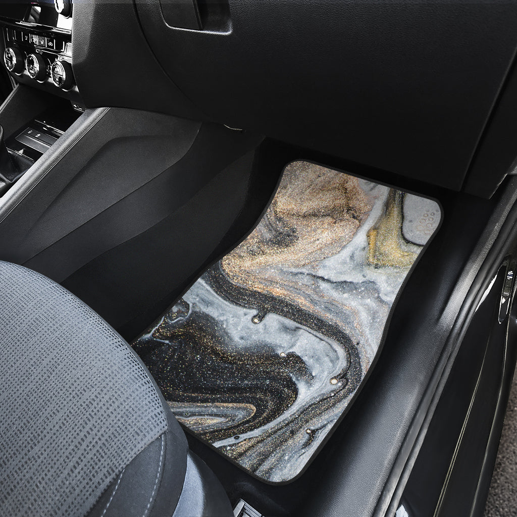 Gold Marble Print Car Floor Mats