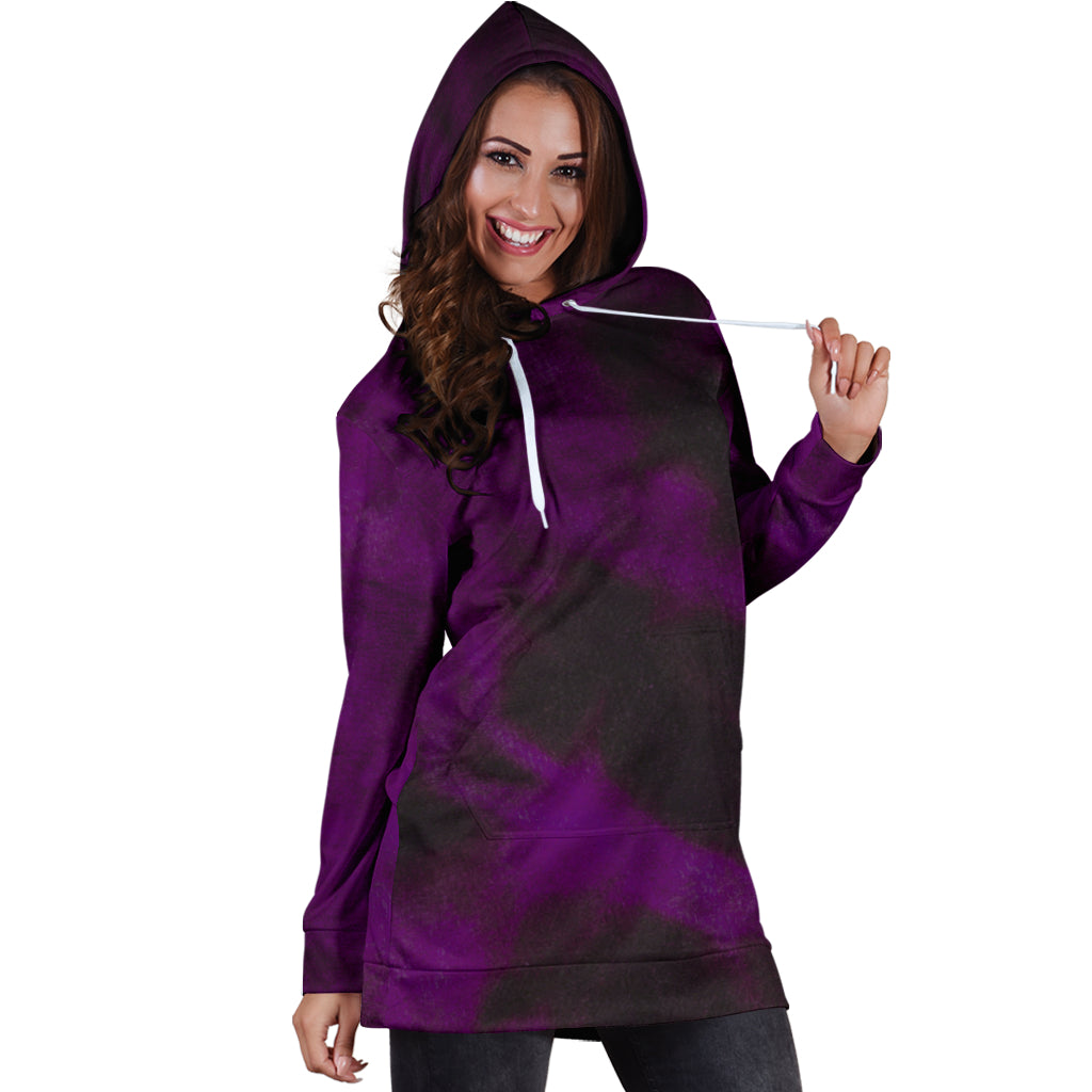 Purple Tie Dye Grunge Womens Hoodie Dress