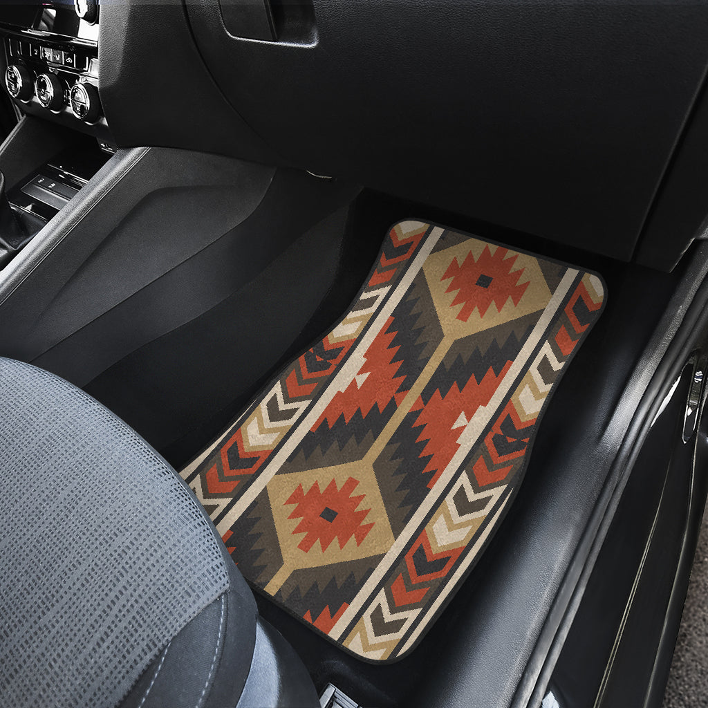 Brown Ethnic Car Floor Mats