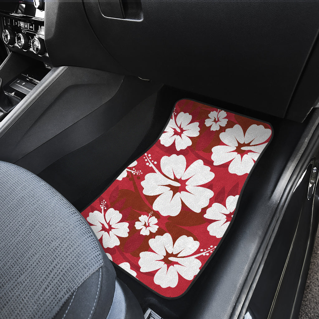 Red Aloha Flowers Car Floor Mats