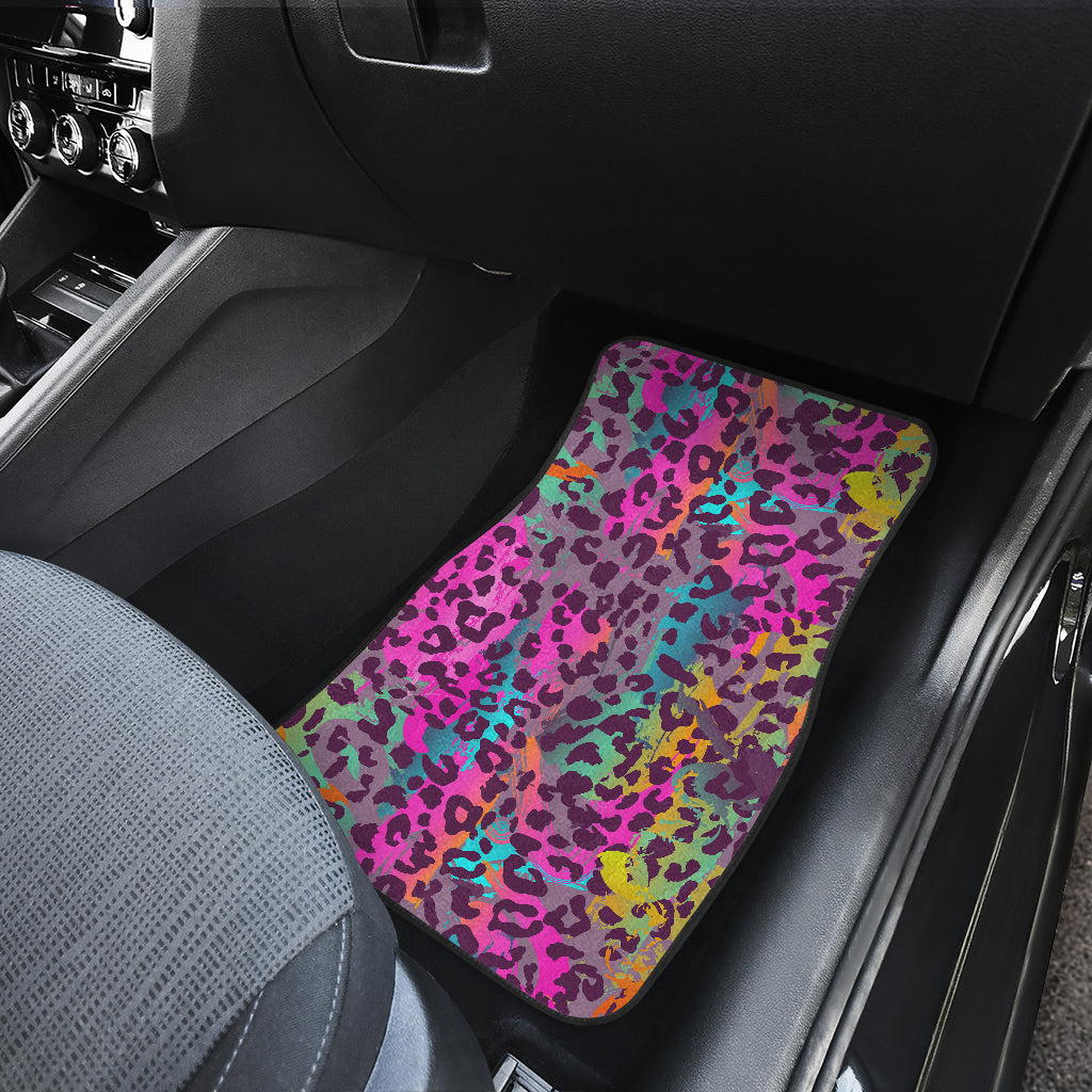 Pink Leopard Print Car Floor Mats