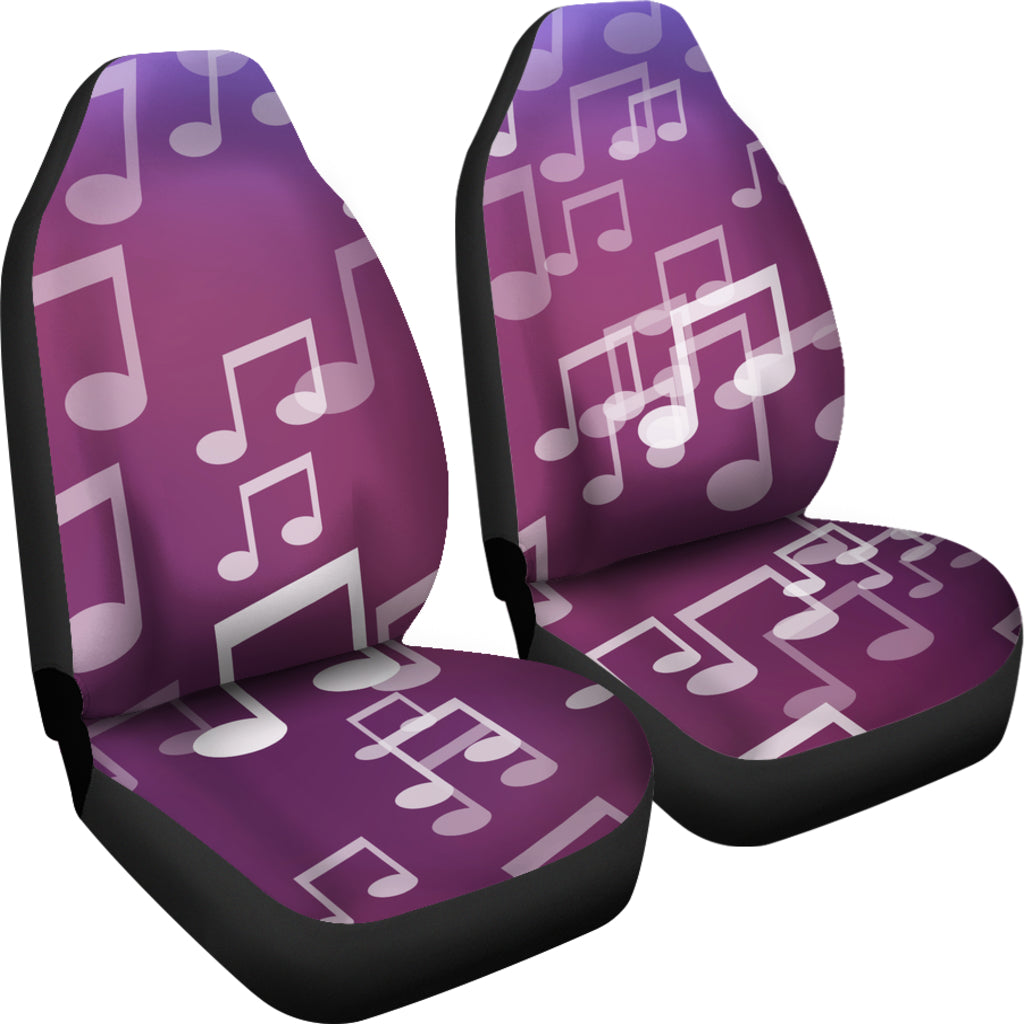 Purple Musical Notes Car Seat Covers