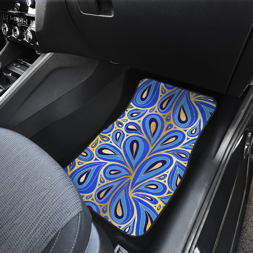 Blue & Gold Decor Car Floor Mats