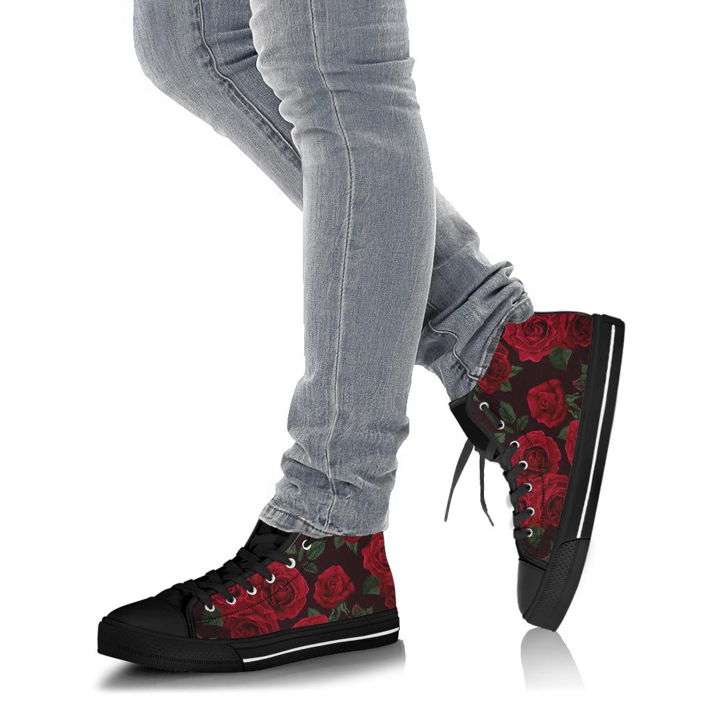 Red Roses High Top Shoes