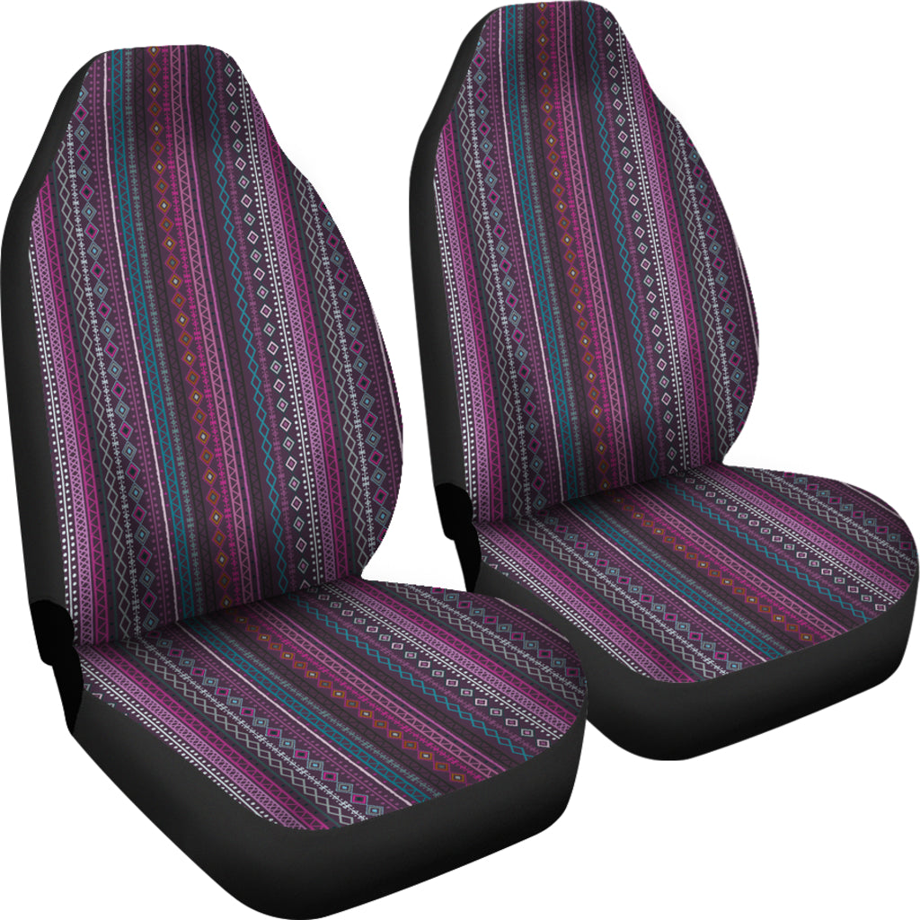 Purple Boho Stripes Decor V3 Car Seat Covers