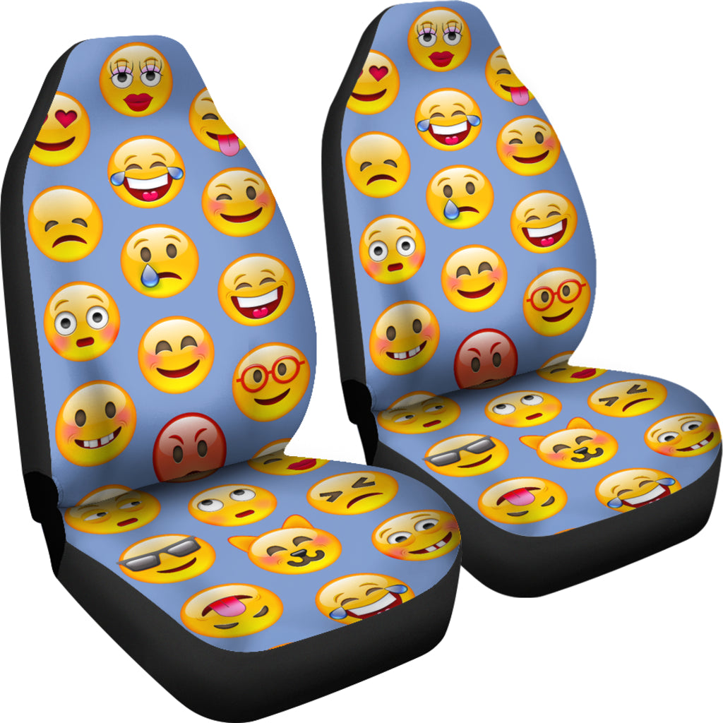 Emojis Blue Car Seat Covers