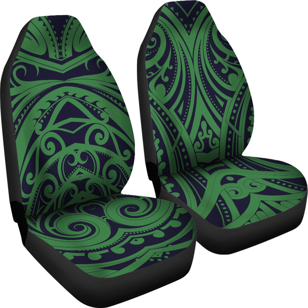 Green Tribal Polynesian Car Seat Covers