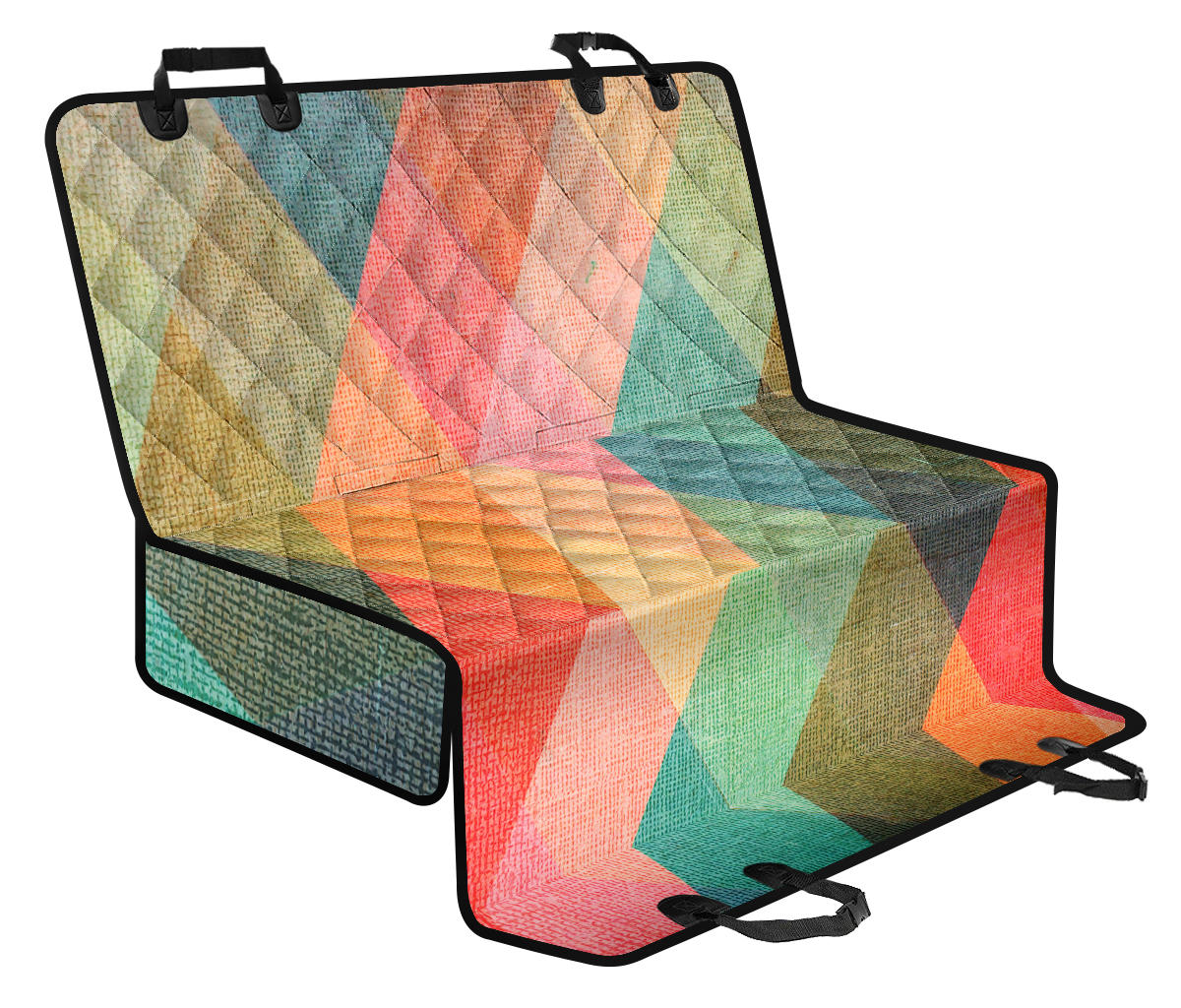 Pastel Diamond Plaid Car Back Seat Pet Cover