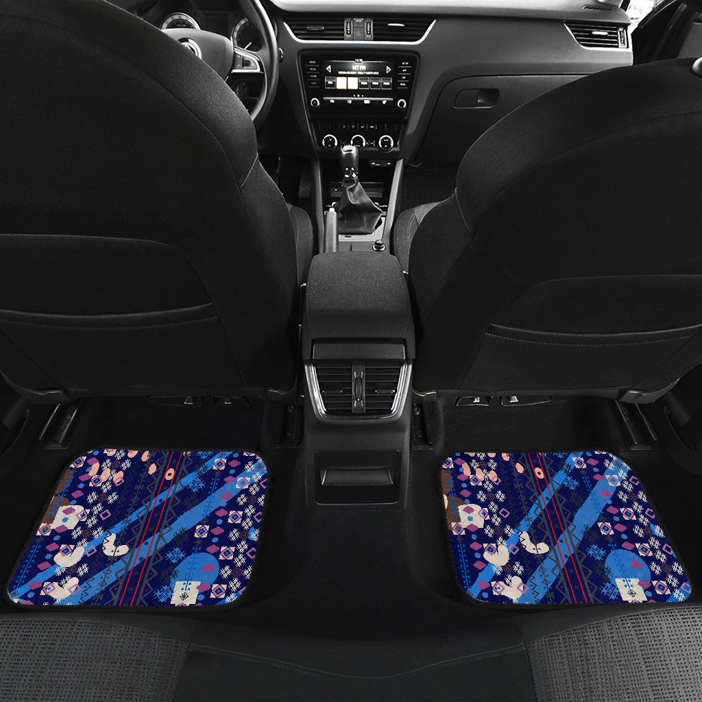 Blue Grey Abstract Car Floor Mats