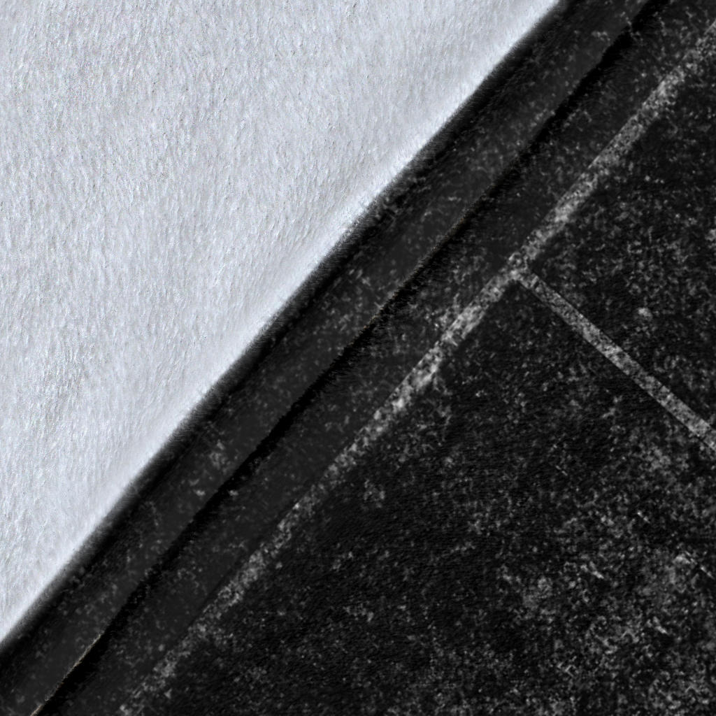 Black & White Grunge Basketball Court Blanket
