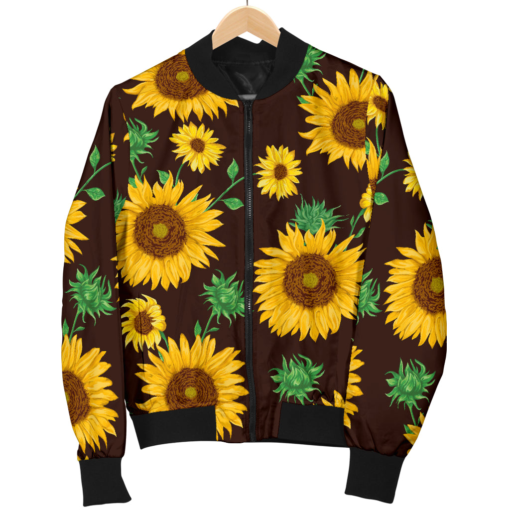 Womens Sunflowers Bomber Jacket