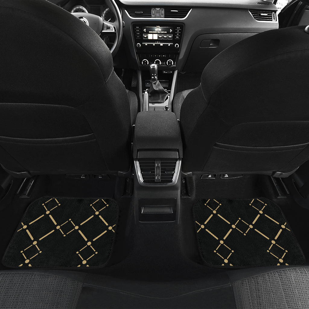 Black & Gold Plaid Car Floor Mats