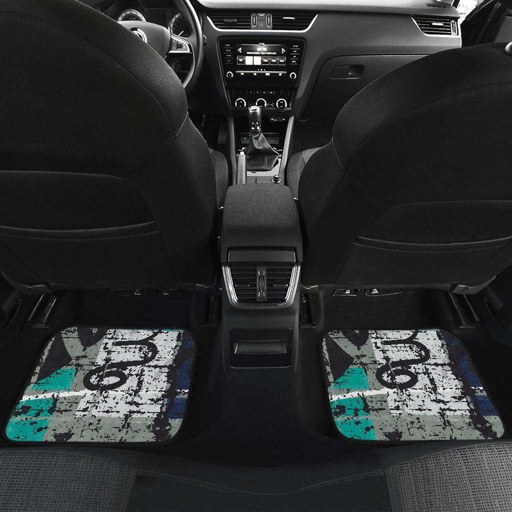 Grey Blue Abstract Car Floor Mats