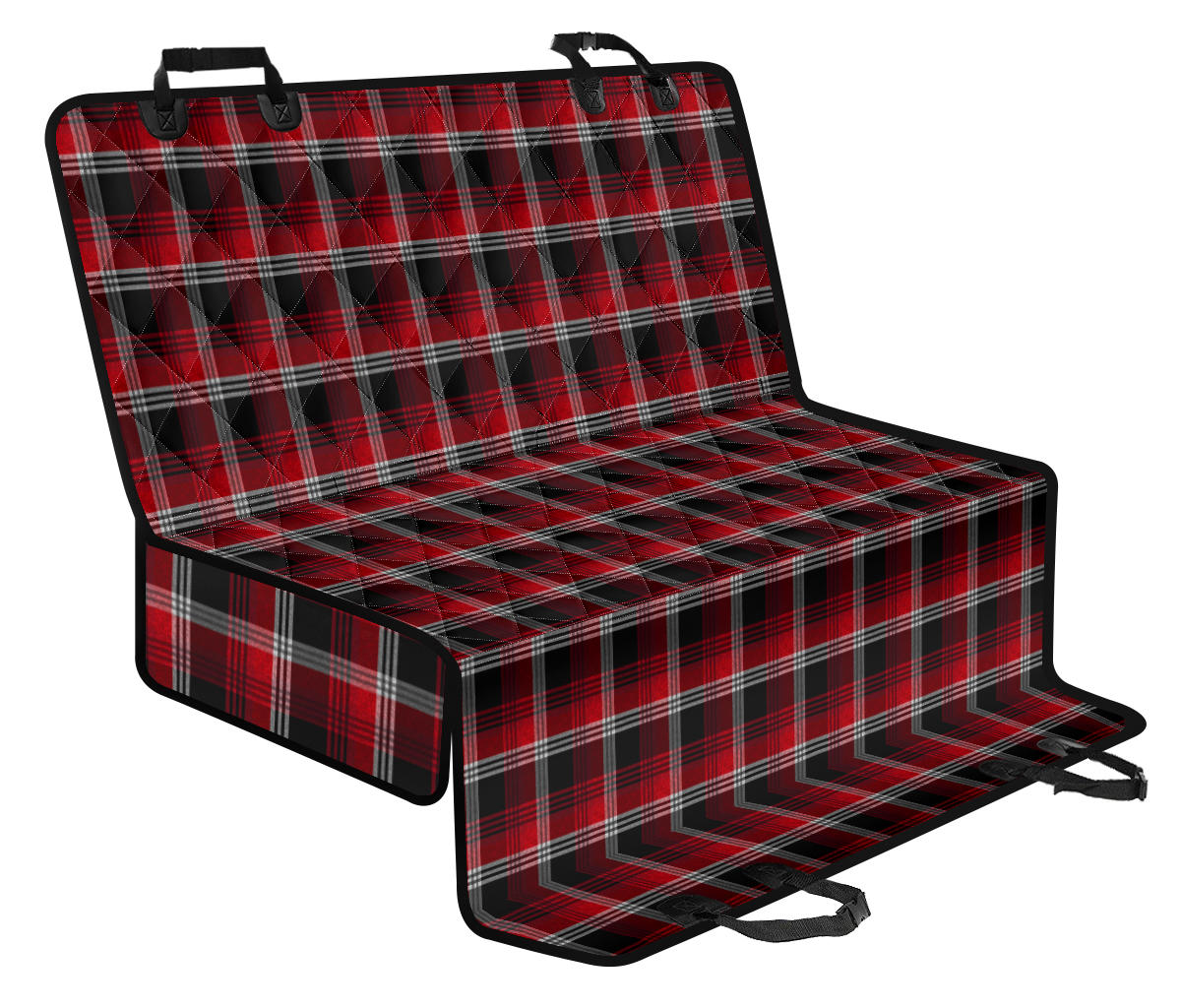 Red Plaid Car Back Seat Pet Cover