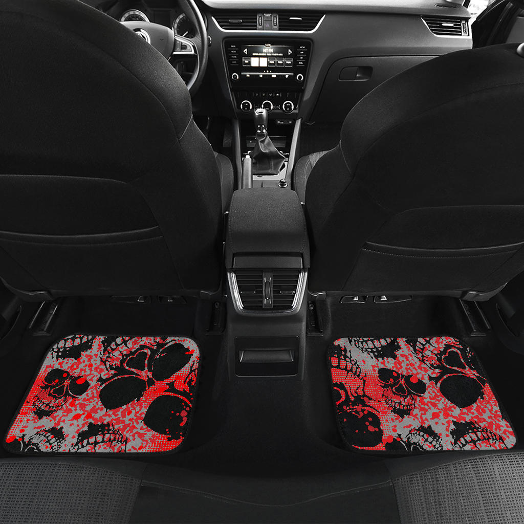 Red Skulls Car Floor Mats